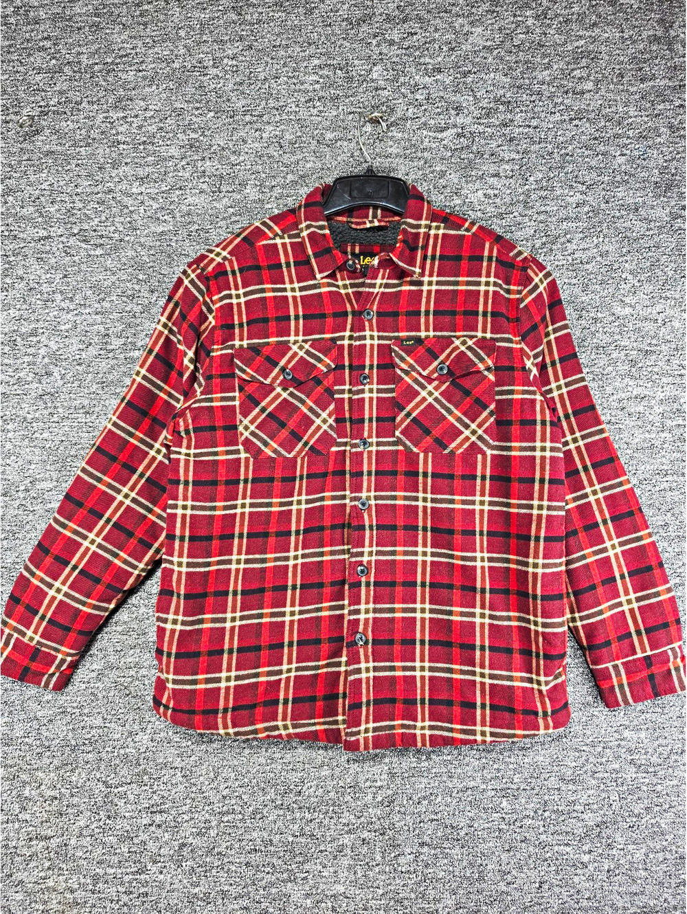 Lee Men's L Heavyweight Flannel Long Sleeve Jackets Lined Button-Up Pockets